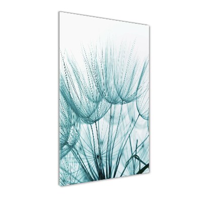 Fotocuadro de cristal elegante para hogar vertical semillas de diente de león