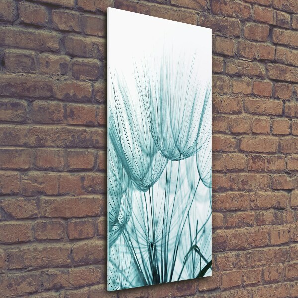 Fotocuadro de cristal elegante para hogar vertical semillas de diente de león