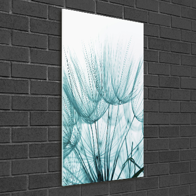 Fotocuadro de cristal elegante para hogar vertical semillas de diente de león