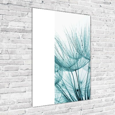 Fotocuadro de cristal elegante para hogar vertical semillas de diente de león