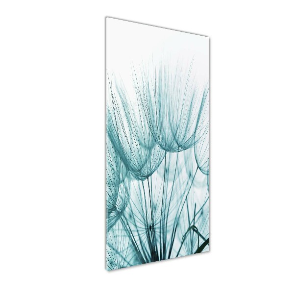 Fotocuadro de cristal elegante para hogar vertical semillas de diente de león