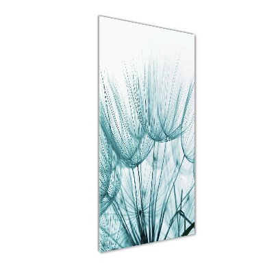 Fotocuadro de cristal elegante para hogar vertical semillas de diente de león