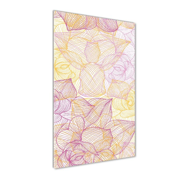 Cuadro de vidrio templado 4mm para pared vertical Flores