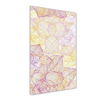 Cuadro de vidrio templado 4mm para pared vertical Flores