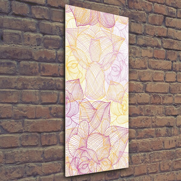 Cuadro de vidrio templado 4mm para pared vertical Flores