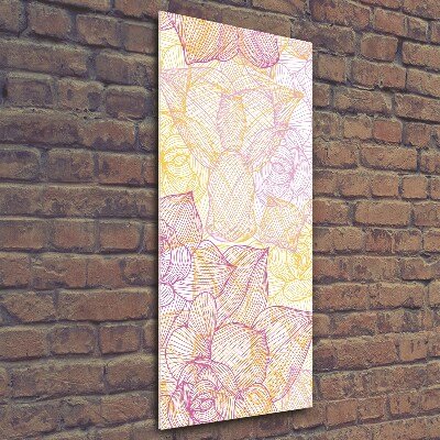 Cuadro de vidrio templado 4mm para pared vertical Flores