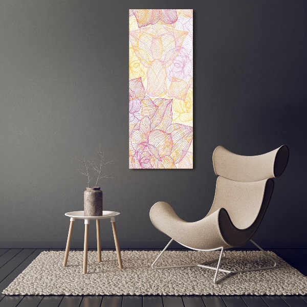 Cuadro de vidrio templado 4mm para pared vertical Flores