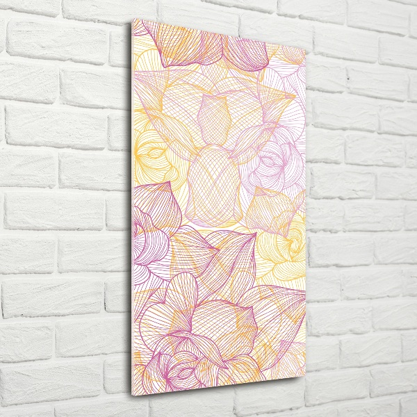 Cuadro de vidrio templado 4mm para pared vertical Flores