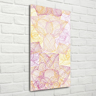 Nowoczesny szklany obraz ze zdjęcia pionowy Kwiaty