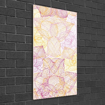 Cuadro de vidrio templado 4mm para pared vertical Flores