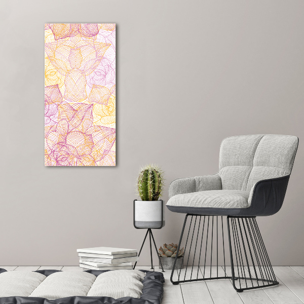 Cuadro de vidrio templado 4mm para pared vertical Flores