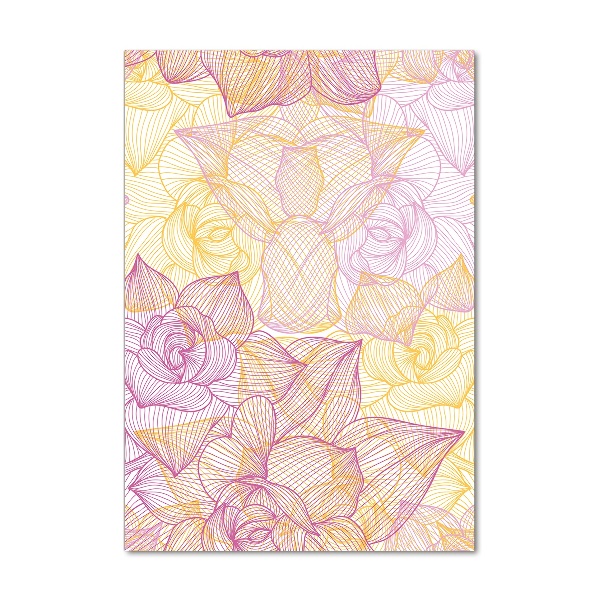 Cuadro de vidrio templado 4mm para pared vertical Flores