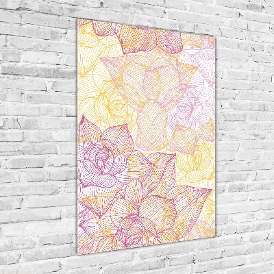 Cuadro de vidrio templado 4mm para pared vertical Flores