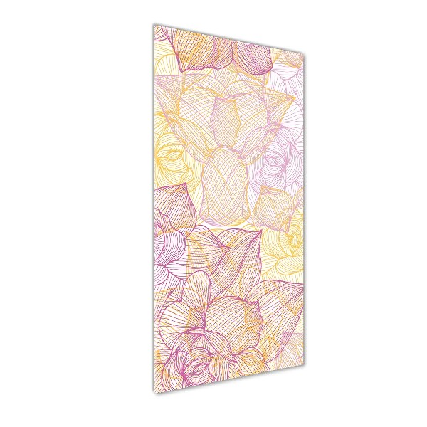 Cuadro de vidrio templado 4mm para pared vertical Flores
