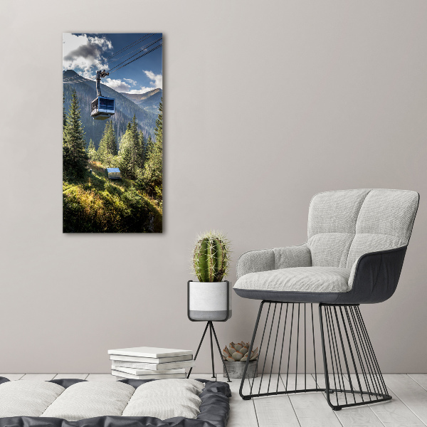 Cuadro decorativo en cristal con canto pulido vertical Montaña rusa