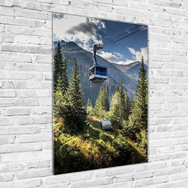 Cuadro decorativo en cristal con canto pulido vertical Montaña rusa