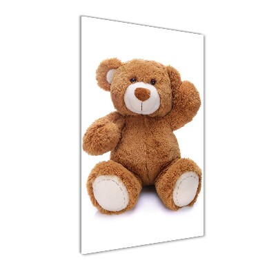 Cuadro decorativo en cristal con canto pulido vertical Oso de peluche