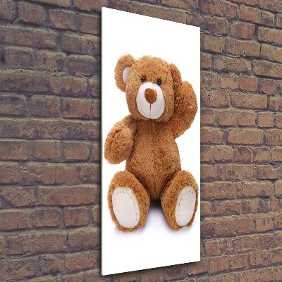 Cuadro decorativo en cristal con canto pulido vertical Oso de peluche
