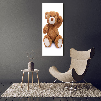 Cuadro decorativo en cristal con canto pulido vertical Oso de peluche