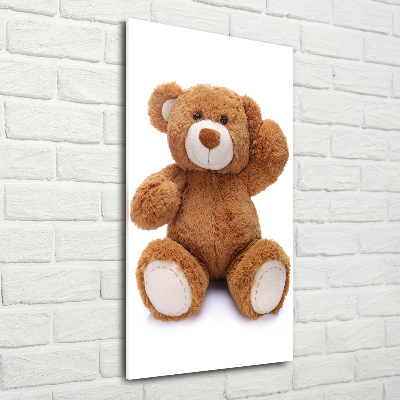 Cuadro decorativo en cristal con canto pulido vertical Oso de peluche