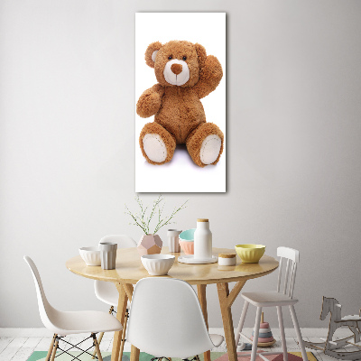 Cuadro decorativo en cristal con canto pulido vertical Oso de peluche