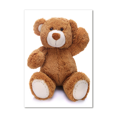 Cuadro decorativo en cristal con canto pulido vertical Oso de peluche