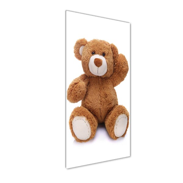 Cuadro decorativo en cristal con canto pulido vertical Oso de peluche