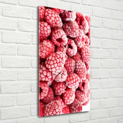Cuadro decorativo en cristal con canto pulido vertical Frambuesas