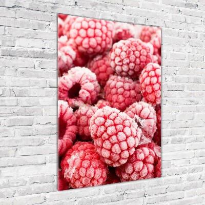 Cuadro decorativo en cristal con canto pulido vertical Frambuesas
