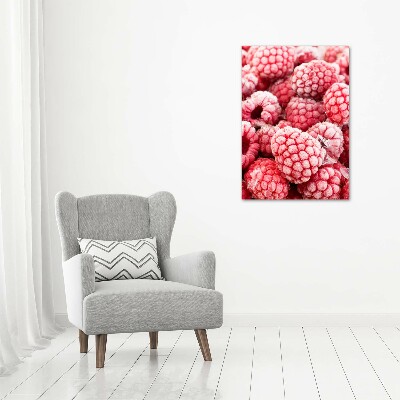 Cuadro decorativo en cristal con canto pulido vertical Frambuesas