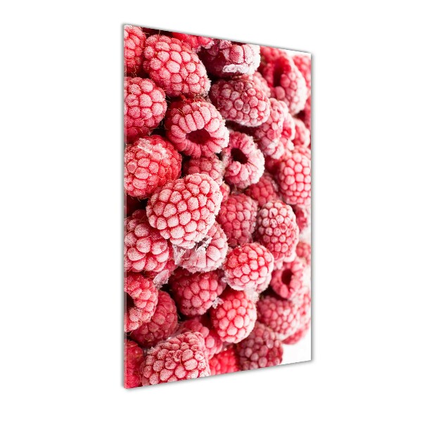 Cuadro decorativo en cristal con canto pulido vertical Frambuesas