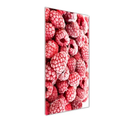 Cuadro decorativo en cristal con canto pulido vertical Frambuesas
