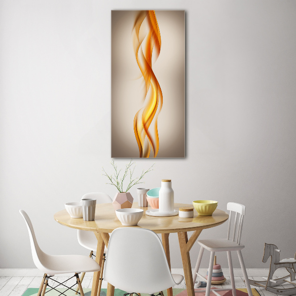 Cuadro de cristal moderno efecto brillo vertical Ondas abstractas