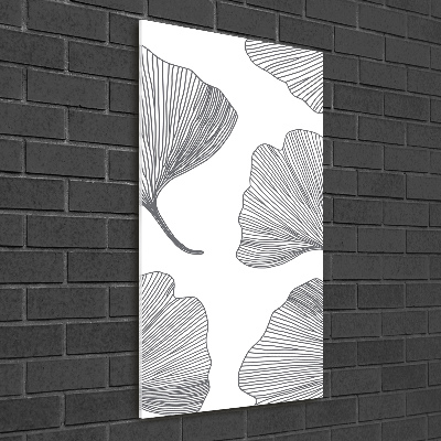 Fotocuadro de cristal elegante para hogar vertical Gingko
