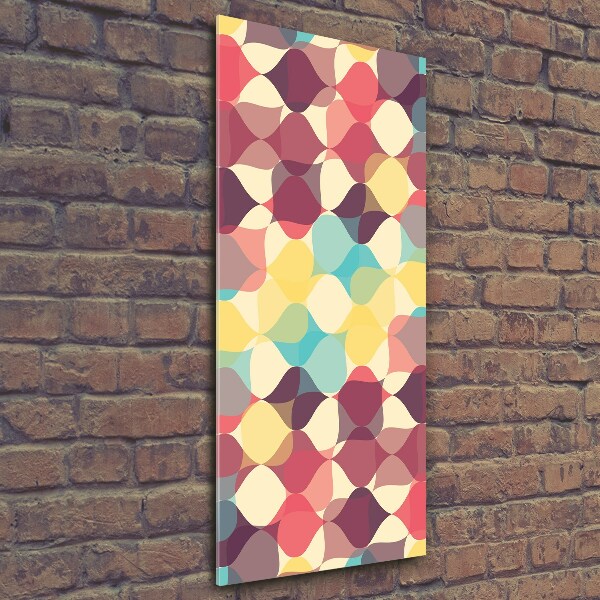 Cuadro decorativo en cristal con canto pulido vertical Fondo geométrico