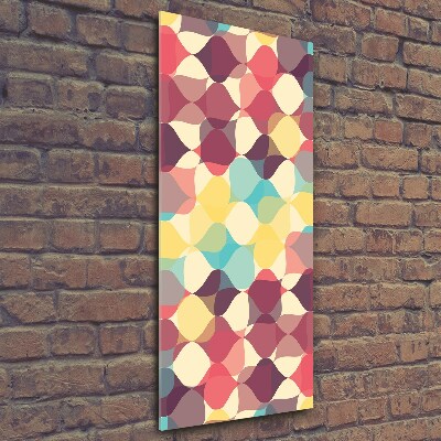 Cuadro decorativo en cristal con canto pulido vertical Fondo geométrico