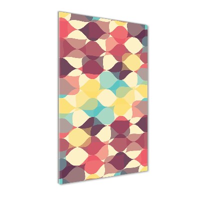 Cuadro decorativo en cristal con canto pulido vertical Fondo geométrico