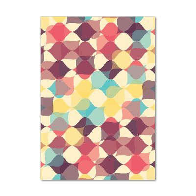 Cuadro decorativo en cristal con canto pulido vertical Fondo geométrico