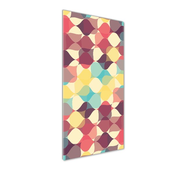 Cuadro decorativo en cristal con canto pulido vertical Fondo geométrico