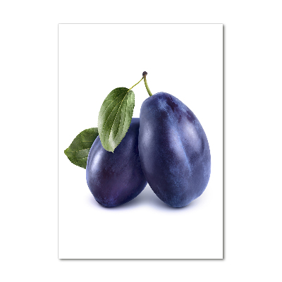 Nowoczesny szklany obraz ze zdjęcia pionowy Śliwki