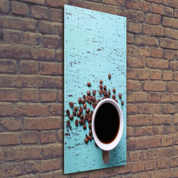 Fotocuadro de cristal elegante para hogar vertical Una taza de café