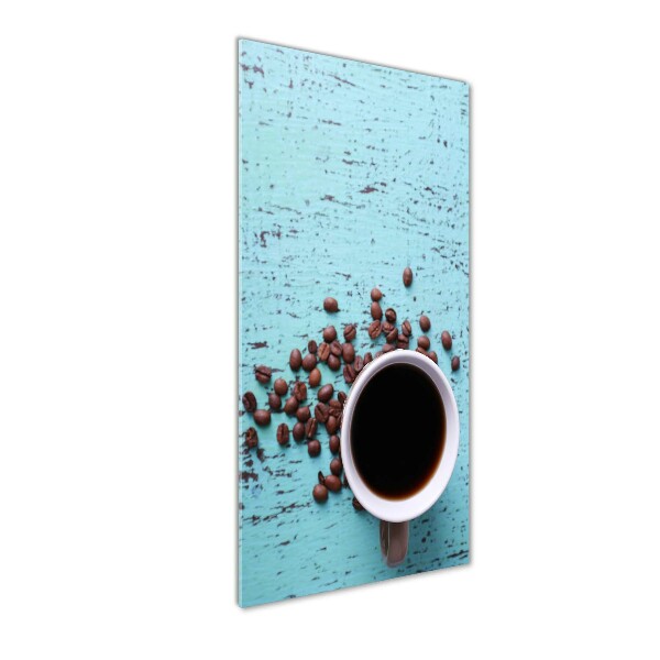 Fotocuadro de cristal elegante para hogar vertical Una taza de café