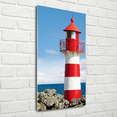 Cuadro de cristal moderno efecto brillo vertical Faro