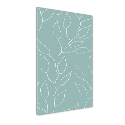 Cuadro de cristal moderno efecto brillo vertical Hojas