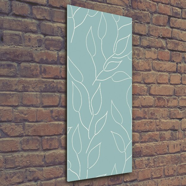 Cuadro de cristal moderno efecto brillo vertical Hojas