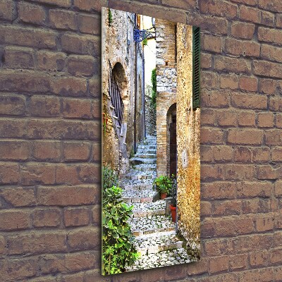 Fotocuadro de cristal elegante para hogar vertical calles italianas