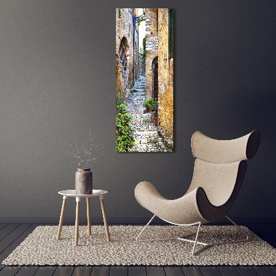 Fotocuadro de cristal elegante para hogar vertical calles italianas