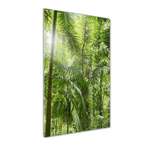 Cuadro de cristal moderno efecto brillo vertical Selva tropical