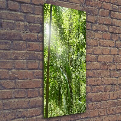 Cuadro de cristal moderno efecto brillo vertical Selva tropical