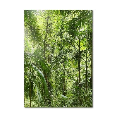 Cuadro de cristal moderno efecto brillo vertical Selva tropical